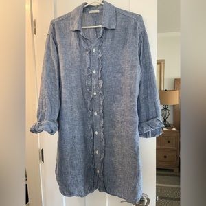 CP Shades 100% linen ruffle Marella tunic S